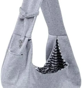 Dog Carrier Sling - Reversible Puppy Carrier Purse with Storage Pocket, Hand-Free Dog Sling Carrier for Carry Small Dogs and Cats, Travel Safety Harness, Dog and Cat Harness (Gray) : Pet Supplies