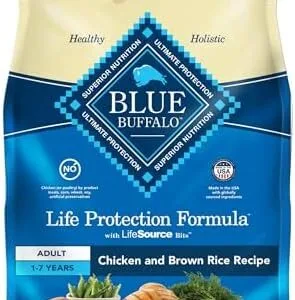 Blue Buffalo Life Protection Formula Natural Adult Dry Dog Food, Chicken and Brown Rice 5-lb Trial Size Bag : Pet Supplies