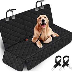 Yuntec Dog Car Seat Cover, Back Seat Cover for Dogs Pet Car Seat Protector Waterproof Bench Car Seat Cover, Non-Slip Reat Seat Cover fits Middle Armrest for Most Cars Trucks SUVs - Black : Pet Supplies