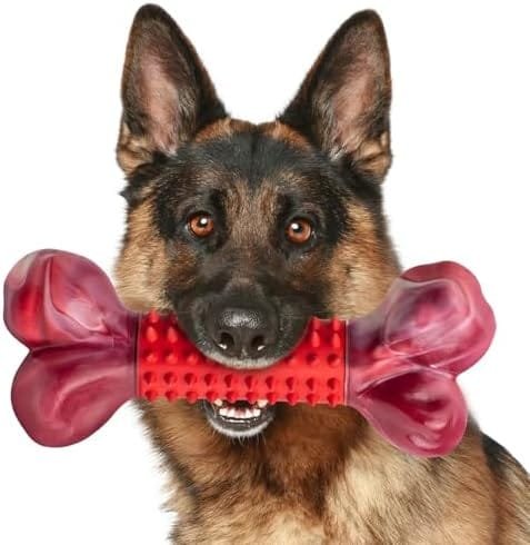 Pet Supplies Apasiri Tough Dog Toys for Aggressive Chewers Beef Flavor: 8" Dog Chew Bone for Large Breed, Nylon & Rubber Chew Toy for Medium Large Dogs :
