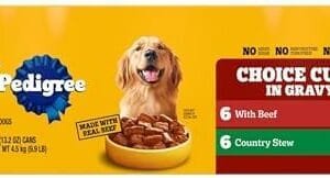 Pedigree Choice Cuts in Gravy Adult Canned Soft Wet Dog Food, Beef & Country Stew, 13.2 oz. Cans (12 Count, Pack of 1) Pet Supplies: