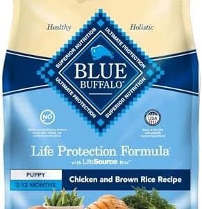 Blue Buffalo Life Protection Formula Puppy Dry Dog Food with DHA and ARA, Made with Natural Ingredients, Chicken & Brown Rice Recipe, 5-lb Bag : Pet Supplies