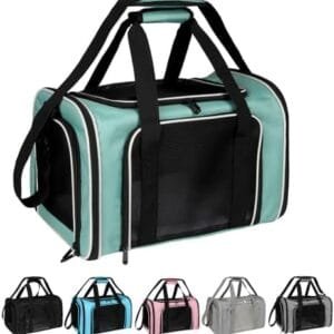 Cat, Dog Carrier for Small Medium Pet Carriers Up to15Lbs, Cats Carrier Soft- Sided Puppy Dogs Bag Portable Foldable Airline Approved Carrier Travel (Green 18 * 11 * 11) : Pet Supplies