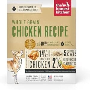 The Honest Kitchen Human Grade Dehydrated Whole Grain Dog Food – Complete Meal or Topper – Chicken 10 lb (makes 40 lbs) : Pet Supplies
