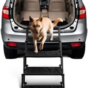 Dog Stairs for Car - Foldable Dog Ramps for Large Dogs with Non Slip Surface, Portable Dog Steps for Cars and SUV, Truck, Support Up to 200 Lbs : Pet Supplies