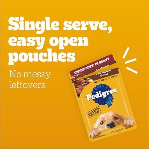 Pedigree Choice Cuts in Gravy Adult Soft Wet Dog Food 30-Count Variety Pack, 3.5 oz. Pouches - Image 5