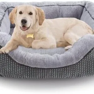 INVENHO Medium Dog Beds for Medium Dogs Washable, Rectangle Dog Bed Medium Size Dog, Orthopedic Dog Bed, Warming Soft Calming Sleeping Puppy Bed Durable Pet Bed with Anti-Slip Bottom M(30"x24"x9") : Pet Supplies