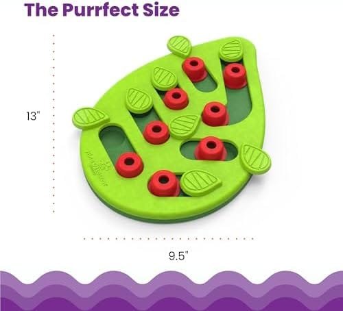 Catstages Buggin' Out Puzzle & Play, Interactive Treat Puzzle Cat Toy 13 in x 9.5 in, Green - Image 5