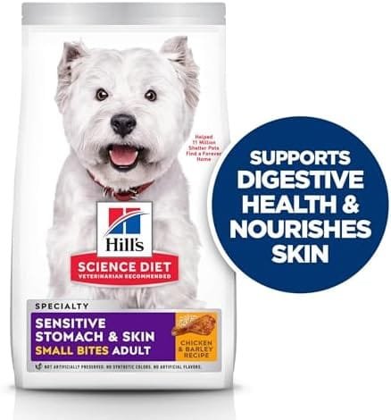Hill's Science Diet Sensitive Stomach & Skin, Adult 1-6, Stomach & Skin Sensitivity Support, Small Kibble, Dry Dog Food, Chicken Recipe, 4 lb Bag - Image 3