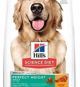 Hill's Science Diet Perfect Weight, Adult 1-6, Weight Management Support, Dry Dog Food, Chicken Recipe, 25 lb Bag