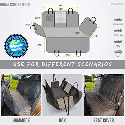Vailge Dog Seat Cover for Back Seat, 100% Waterproof with Mesh Window, Scratch Prevent Anti-slip Dog Car Hammock, Standard : Pet Supplies - Image 5