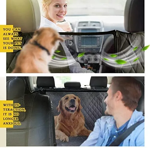 Vailge Dog Seat Cover for Back Seat, 100% Waterproof with Mesh Window, Scratch Prevent Anti-slip Dog Car Hammock, Standard : Pet Supplies - Image 2
