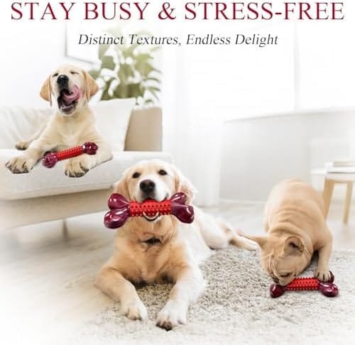 Pet Supplies Apasiri Tough Dog Toys for Aggressive Chewers Beef Flavor: 8" Dog Chew Bone for Large Breed, Nylon & Rubber Chew Toy for Medium Large Dogs : - Image 8