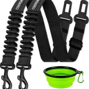COOYOO Dog Seat Belt,3 Piece Set Retractable Dog Car Harness Adjustable Dog Seat Belt for Vehicle Nylon Pet Safety Seat Belts Heavy Duty & Elastic : Pet Supplies
