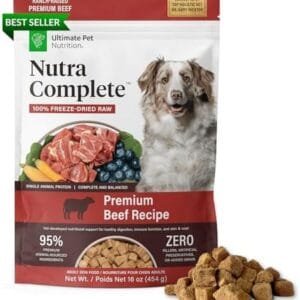 ULTIMATE PET NUTRITION Nutra Complete, 100% Freeze Dried Raw Veterinarian Formulated Dog Food with Antioxidants Prebiotics and Amino Acids (1 Pound, Beef) : Pet Supplies