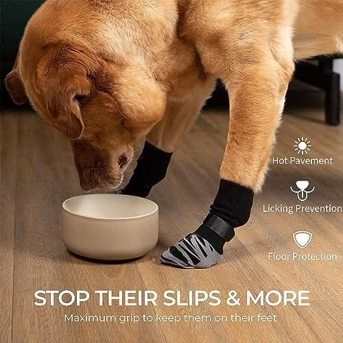 DOK TigerToes Premium Non-Slip Dog Socks for Hardwood Floors - Extra-Thick Grip That Works Even When Twisted - Prevents Licking, Slipping, and Great for Dog Paw Protection - Size Large : Pet Supplies - Image 2
