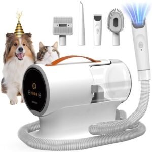 AIRROBO Dog Grooming Vacuum, Dog Grooming Kit,12000Pa Strong Pet Vacuum, 2L Large Capacity Vacuum for Shedding Grooming Hair, Quiet,PG100
