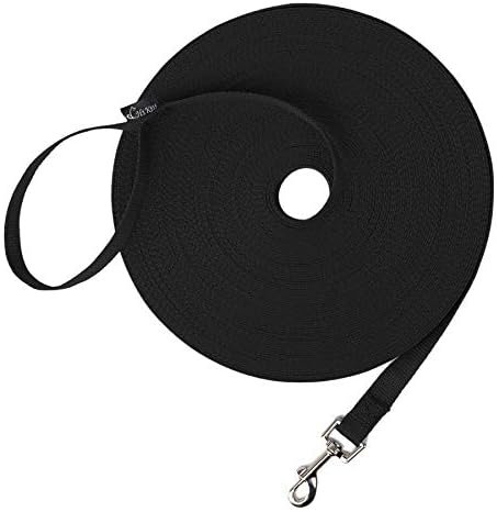 Hi Kiss Dog/Puppy Obedience Recall Training Agility Lead - 15ft 20ft 30ft 50ft 100ft Training Leash - Great for Play, Camping, or Backyard - Black 30ft : Hi Kiss : Pet Supplies