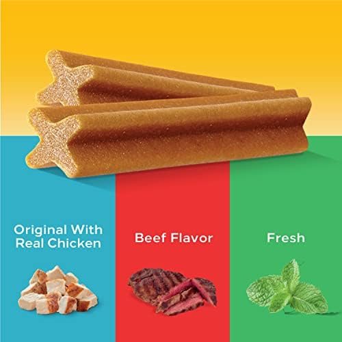 Pedigree Dentastix Large Breed Dog Treats, Original, Beef & Fresh Flavor, 2.73 lb. Variety Pack (51 Treats) : Pet Supplies - Image 3