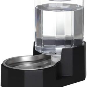 Pet Supplies Sfozstra Gravity Water Bowl Dispenser : Automatic 5L Black Cat Stainless Steel Feeder Without Filters for Pets Indoor/Outdoor by Owners :