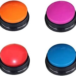 Artist Unknown 4 Color Voice Recording Button, Dog Buttons for Communication Pet Training Buzzer, 30 Second Record & Playback, Funny Gift for Study Office Home - 4 Color Packs : Pet Supplies
