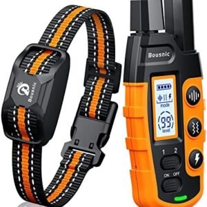 Bousnic Dog Shock Collar - 3300Ft Dog Training Collar with Remote for 5-120lbs Small Medium Large Dogs Rechargeable Waterproof e Collar with Beep (1-8), Vibration(1-16), Safe Shock(1-99) (Orange) : Pet Supplies