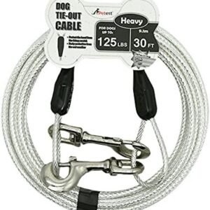 Petest 30ft Reflective Tie-Out Cable for Heavy Dogs Up to 125 Pounds : Petest : Pet Supplies