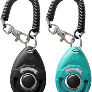HoAoOo Pet Training Clicker with Wrist Strap - Dog Training Clickers (New Black + Blue) : HoAoOo : Pet Supplies
