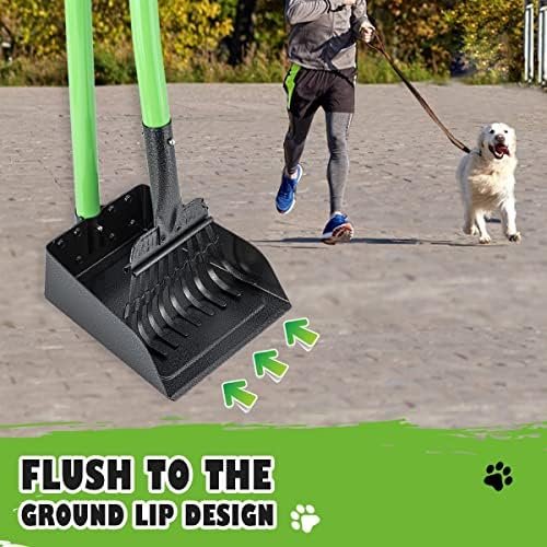 MXF Pooper Scooper, Dog Pooper Scooper Long Handle Stainless Metal Tray and Rake Set for Medium Small Dogs Heavy Duty - Use on Grass, Dirt or Gravel - Pet Supplies (Green) : Pet Supplies - Image 4