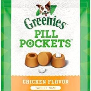 Greenies Pill Pockets for Dogs Small Size, Soft Dog Treats, Chicken Flavor, 3.2 oz. Pouch (30 Treats) : Pet Snack Treats : Pet Supplies
