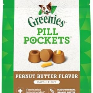 Greenies Pill Pockets for Dogs Large Size, Soft Dog Treats, with Real Peanut Butter, 15.8 oz. Pouch (60 Treats)